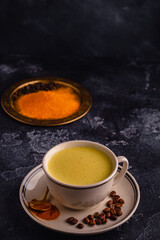 Coffee with turmeric, honey and cinnamon.