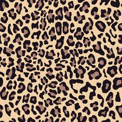 Fototapeta na wymiar Leopard print vector seamless pattern, wild cat skin, trendy design for your ideas