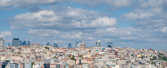 Fototapeta na wymiar Istanbul cityscape in Turkey with Galata Tower.