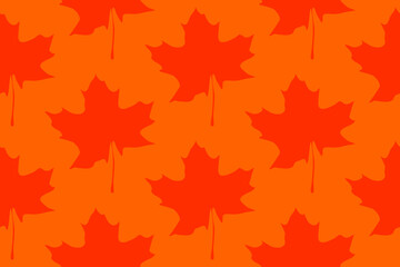 Seamless vector drawing of maple leaves in autumn colors