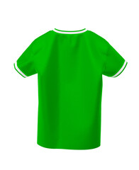 back, round neck shirt green, with white stripes on sleeves and neck