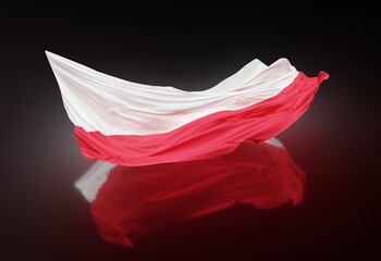 Abstract Poland Flag Illustration 3D Rendering (3D Artwork)