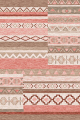 Carpet bathmat and Rug Boho style ethnic design pattern with distressed woven texture and effect
- 464561295