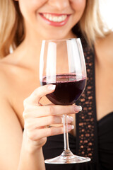 Cheers with red wine