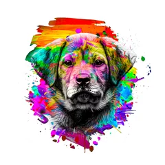 Foto op Canvas dog with colorful eyes © reznik_val