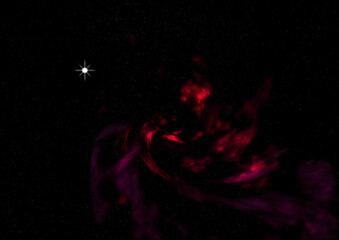 Small part of an infinite star field. 3D rendering