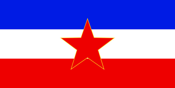 Yugoslavia flag vector illustration. Former socialistic communist country from eastern Europe symbol.