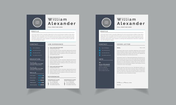 Dark Sidebar With Resume Template One Page