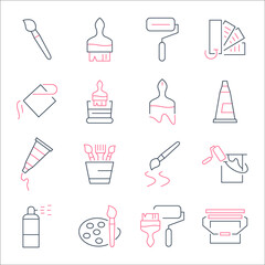 Brushes and Painting  icons set.  Brushes and Painting   pack symbol vector elements for infographic web