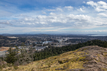 Fototapeta na wymiar View of Langford from Mountwells Regional Park on Vancouver Island, BC