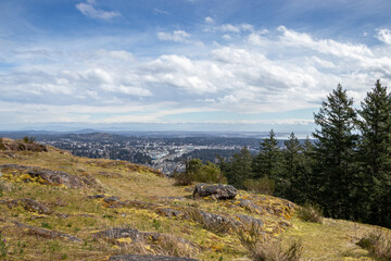 Fototapeta na wymiar View of Langford from Mountwells Regional Park on Vancouver Island, BC