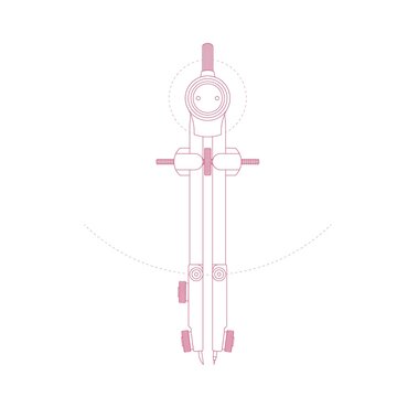 Drafting compass for architecture and engineering