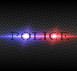 Police lights light. Vector illustration.	