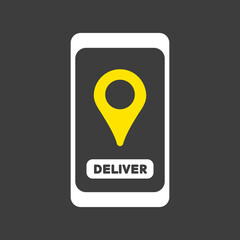 Fast food delivery service vector flat icon