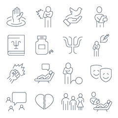 Psychology  icons set. Psychology  pack symbol vector elements for infographic web