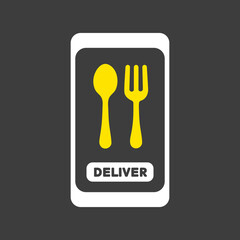 Fast food delivery service vector flat icon