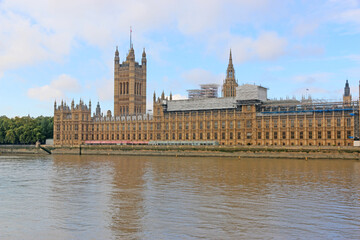 Fototapeta na wymiar Westminster Palace and houses of Parliament, London