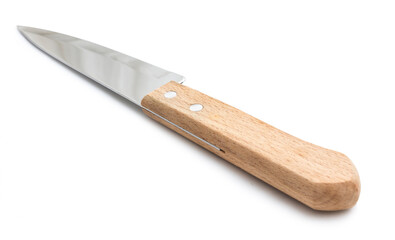 Knife chefs  with wooden handle on white background