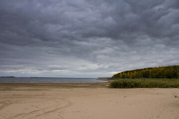 clouds over the beach