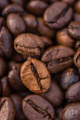 Close-up shot of aromatic Arabica coffee beans
