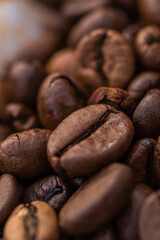 Close-up shot of aromatic Arabica coffee beans