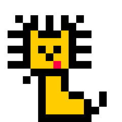 Pixel Illustration of minimal lion