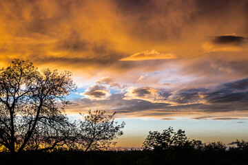Drama in the evening sky - cloud fields in the evening red created this spectacular impression.