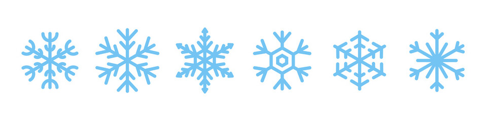 Snowflake icons collection. Set of Christmas snowflake icons
