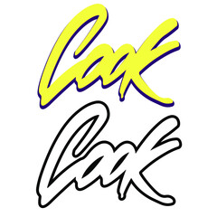 Obraz premium Cook hand drawn text. Lettering, calligraphy word graphic. Illustration for logos, posters, banners, greeting card. Vector.