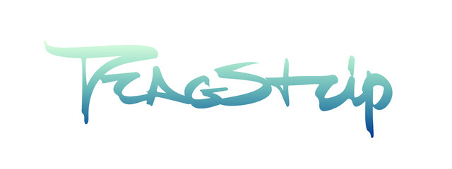 Dragstrip hand drawn text. Lettering, calligraphy word graphic. Illustration for logos, posters, banners, greeting card. Vector.