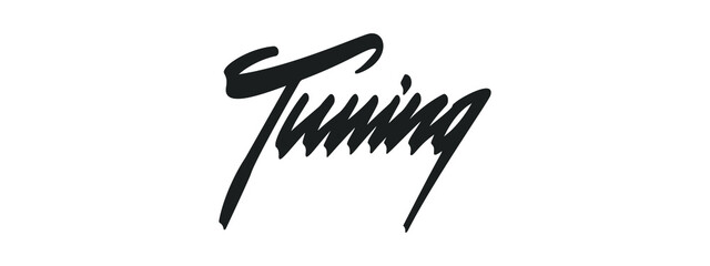 Tuning lettering word for logo, print, etc. Vector.