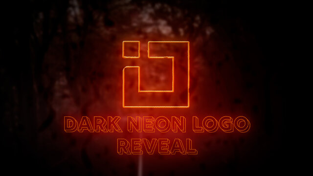 Dark Glitchy Neon Logo Reveal