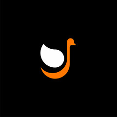 Fototapeta premium swan logo vector. Abstract minimalist logo icon swan