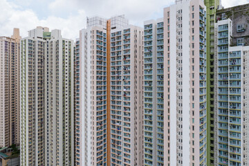 Skyscraper of apartment building facade