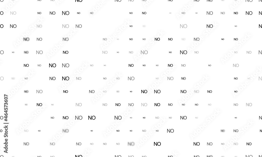 Poster seamless background pattern of evenly spaced black no symbols of different sizes and opacity. vector