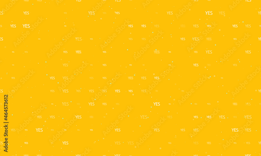 Poster seamless background pattern of evenly spaced white yes symbols of different sizes and opacity. vecto