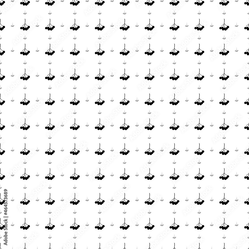 Poster Square seamless background pattern from geometric shapes are different sizes and opacity. The pattern is evenly filled with big black rowan berrys. Vector illustration on white background