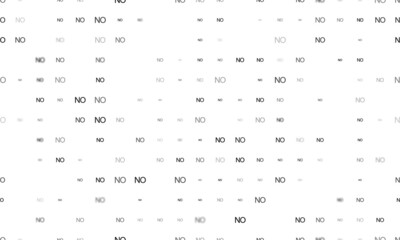 Seamless background pattern of evenly spaced black no symbols of different sizes and opacity. Vector illustration on white background