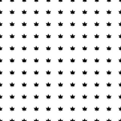 Square seamless background pattern from black maple leafs. The pattern is evenly filled. Vector illustration on white background