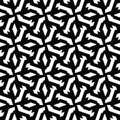 Seamless vector pattern in geometric ornamental style. Black  pattern.