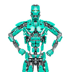 cyborg is doing a super hero pose