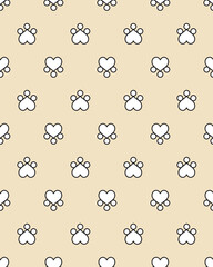 Seamless pattern with cat paws. Perfect for any ideas