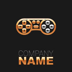 Line Game controller or joystick for game console icon isolated on black background. Colorful outline concept. Vector