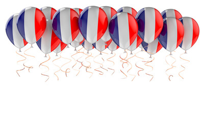 Balloons with French flag, 3D rendering