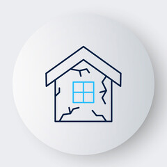 Line House icon isolated on white background. Insurance concept. Security, safety, protection, protect concept. Colorful outline concept. Vector