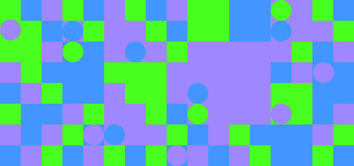 Multicolor abstract hand draw vector pattern with geometric figures (squares and circles). Background for web.