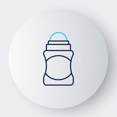 Line Antiperspirant deodorant roll icon isolated on white background. Cosmetic for body hygiene. Colorful outline concept. Vector
