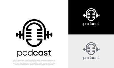 Podcast logo design. podcast icon, logo design template	
