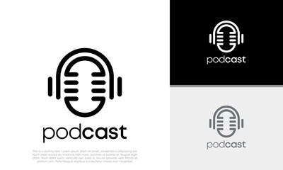 Podcast logo design. podcast icon, logo design template	