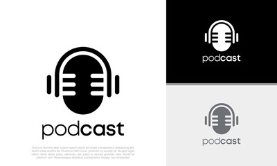 Podcast logo design. podcast icon, logo design template	